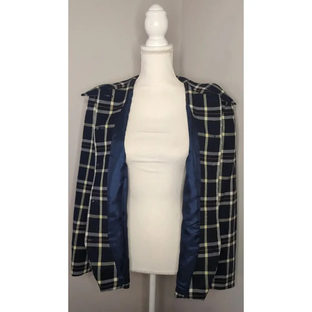 Vintage Pendleton Plaid Wool Blazer Size 12 Preppy Career Academia Jacket